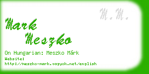 mark meszko business card